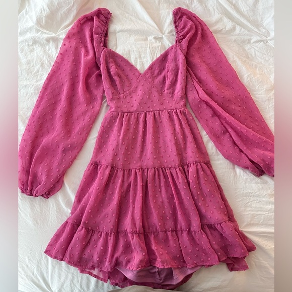 Lulu’s Pink Long Sleeve Mini Dress Size XS - Picture 5 of 10